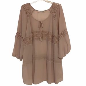 Maurices Pale Pink Boho Blouse